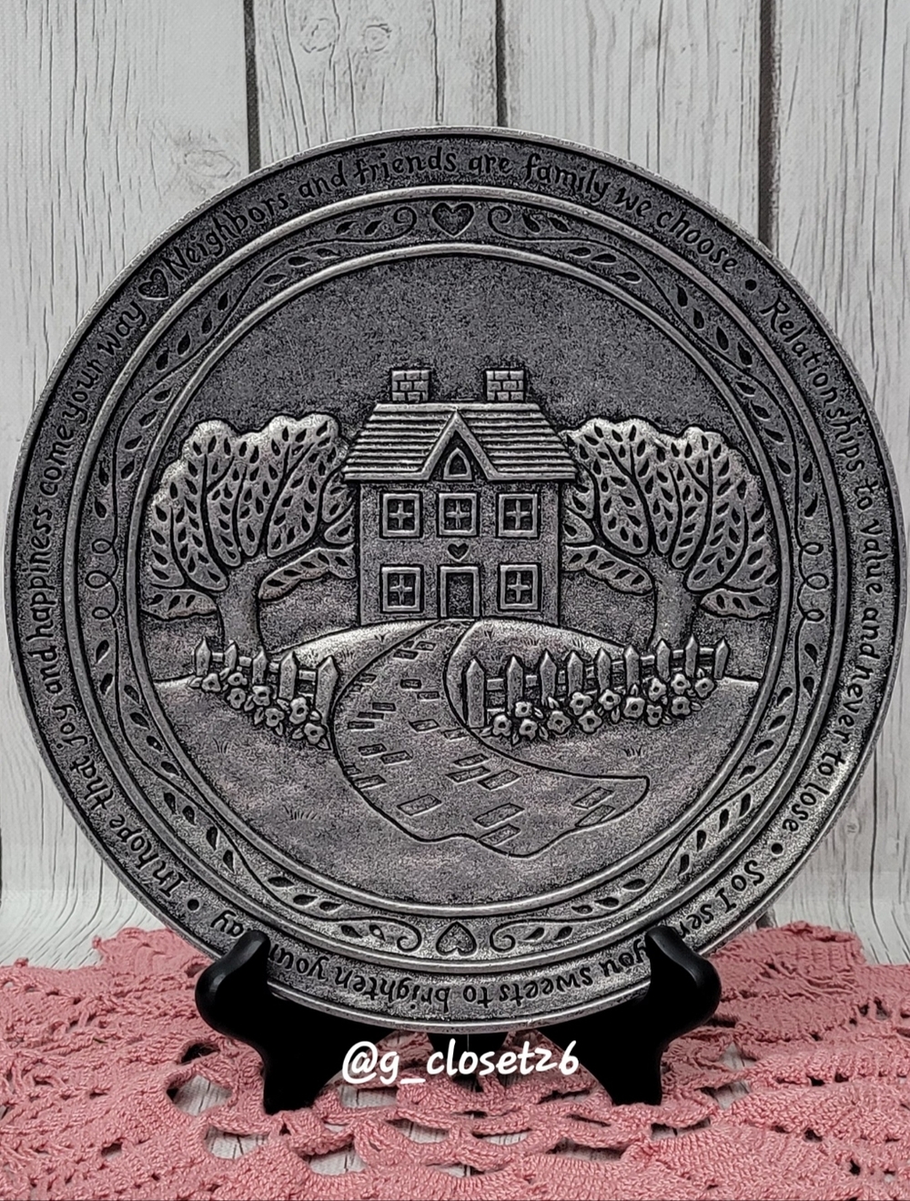 Vintage Carson Statesmetal "Friendship" Pewter Plate